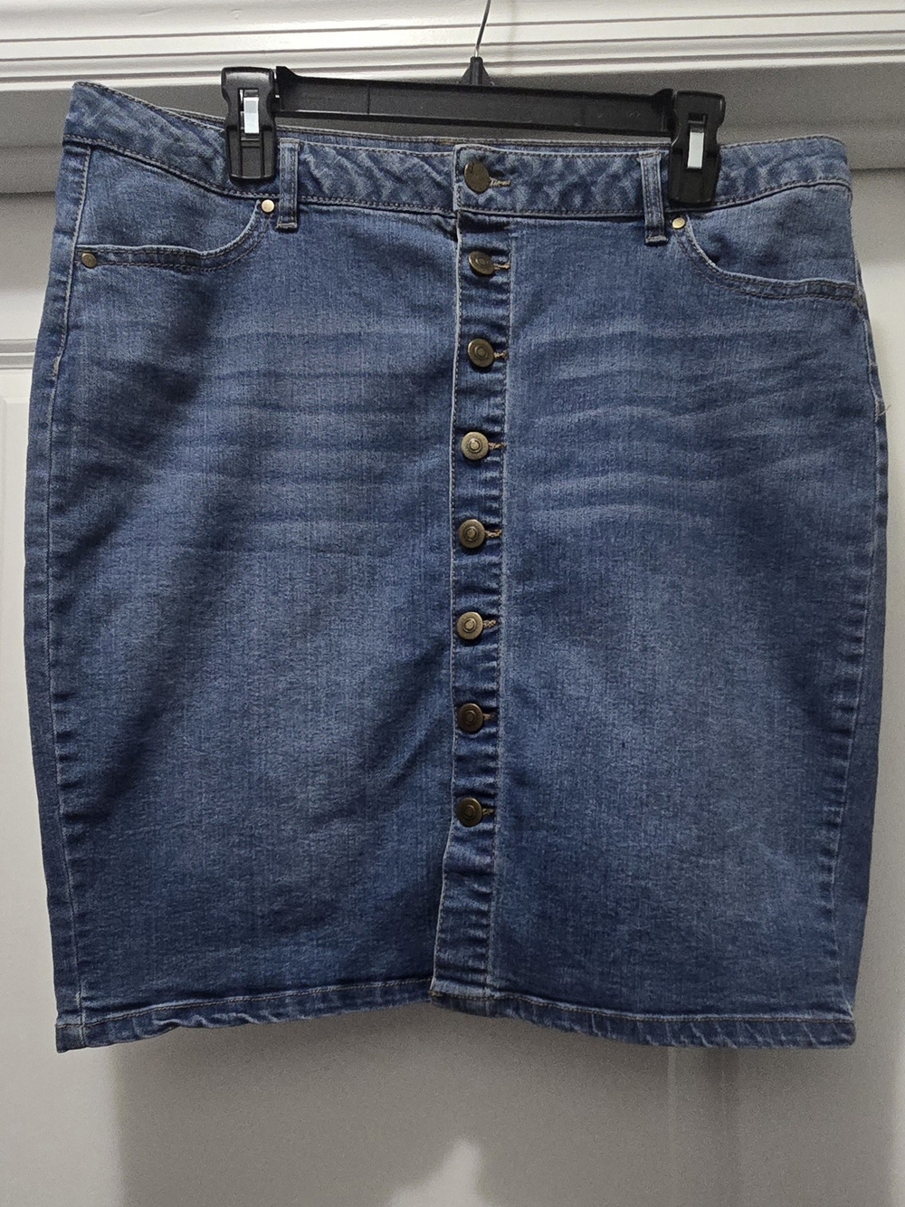 d.jeans Button-Front Denim Midi Skirt - Size 16 Curve Loving ECO Friendly